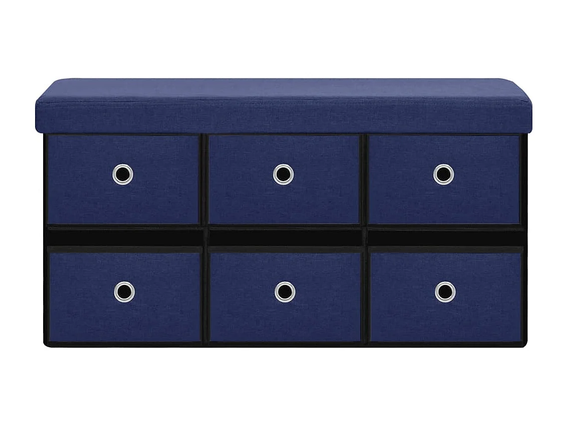 Opbergbank inklapbaar 76x38x38 cm kunstlinnen blauw NL553231