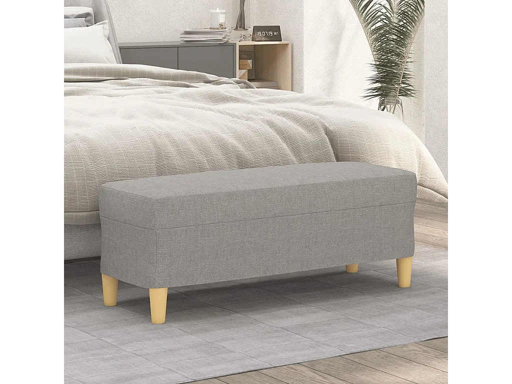 Banc Gris clair 100x35x41 cm Tissu REO22388