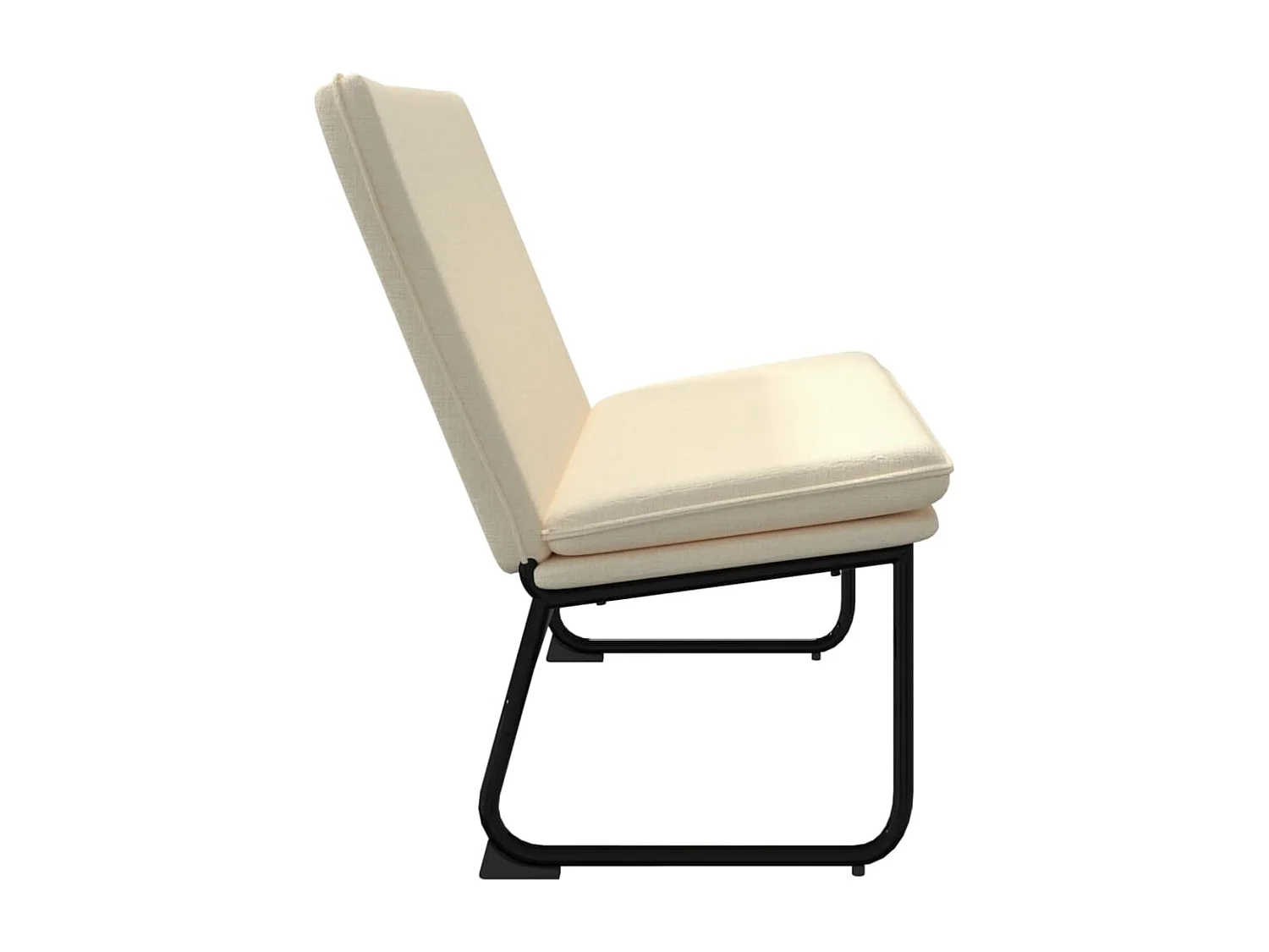 Bankje 100x75x76 cm stof crèmekleurig NL883492