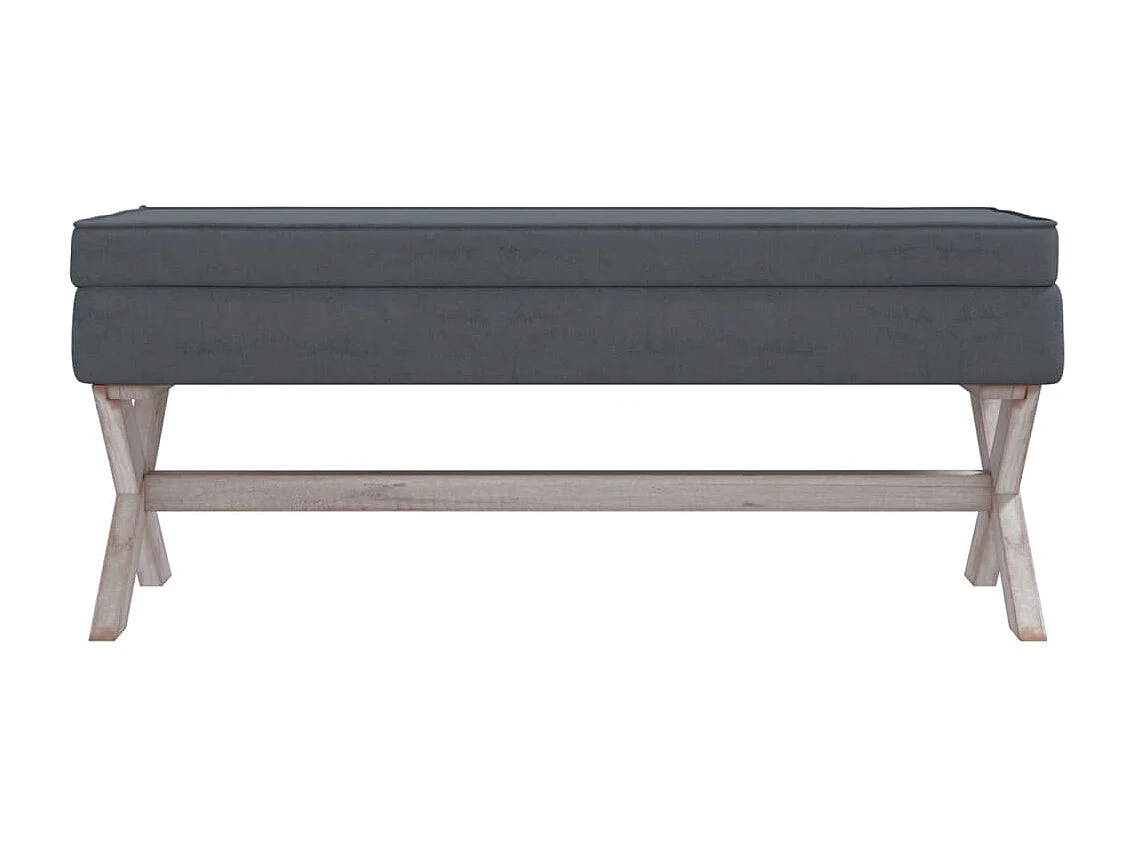 Banc de rangement Gris foncé 110x45x49 cm Velours REO70355