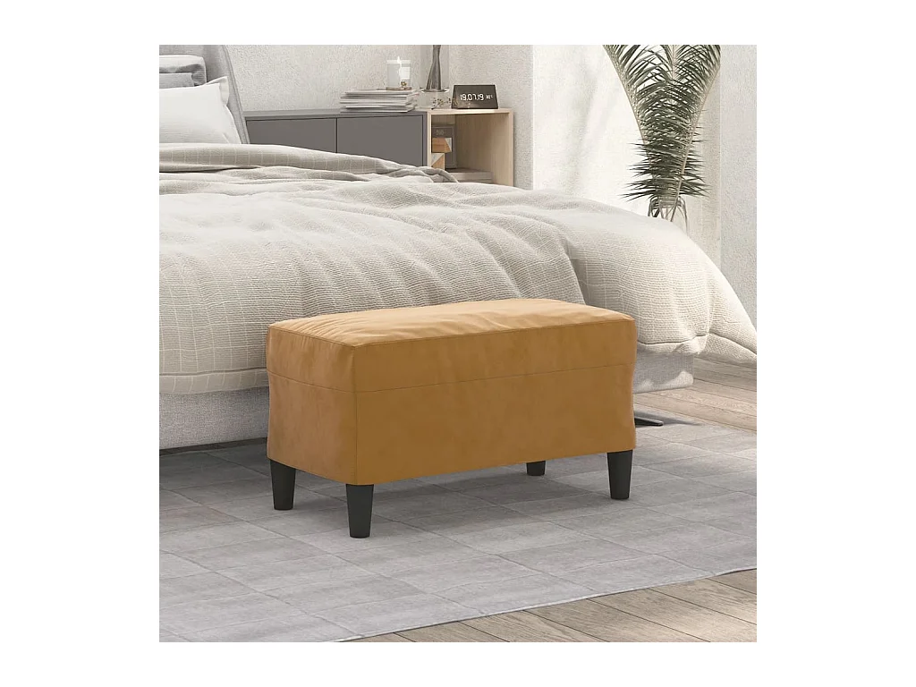 Banc Marron 70x35x41 cm Velours REO88235