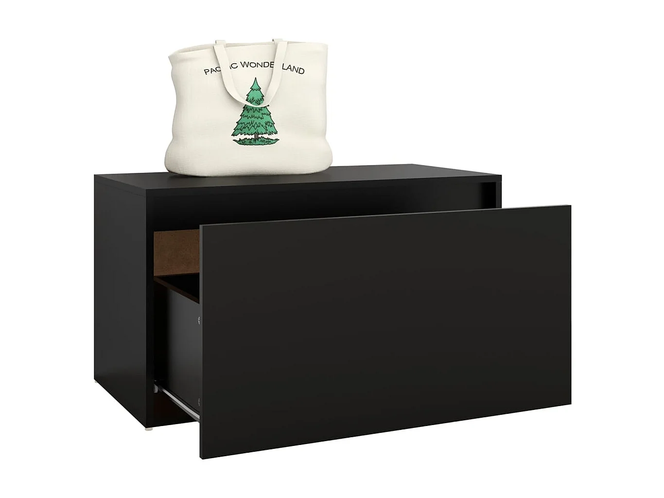 Banco de corredor 80x40x45 cm derivados de madeira preto PT225327