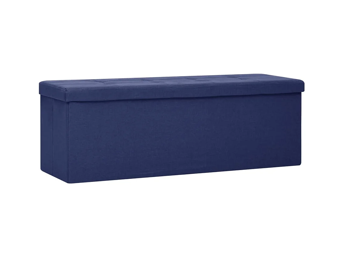 Banco de arrumação dobrável linho falso azul PT461335