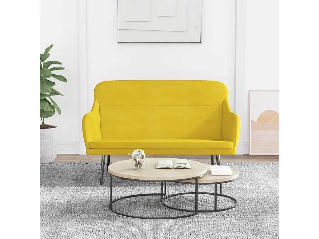 Banc Jaune 110x76x80 cm Velours REO57505
