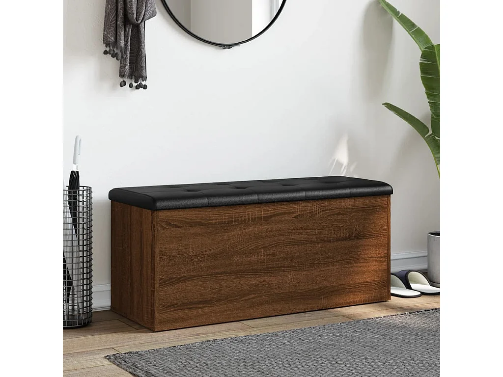 Banc de rangement chêne marron 102x42x45 cm bois d'ingénierie REO93942