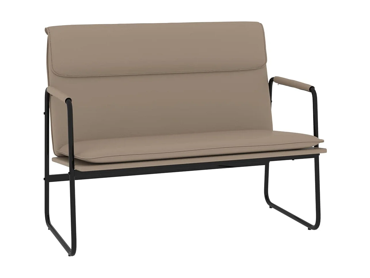 Banco de cuero sintético color capuchino 100x64x80 cm ES218049