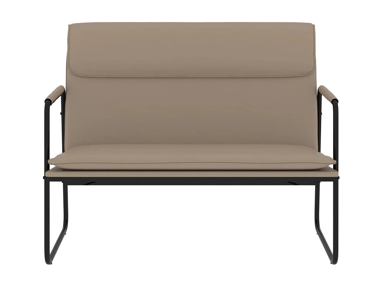 Banco de cuero sintético color capuchino 100x64x80 cm ES218049