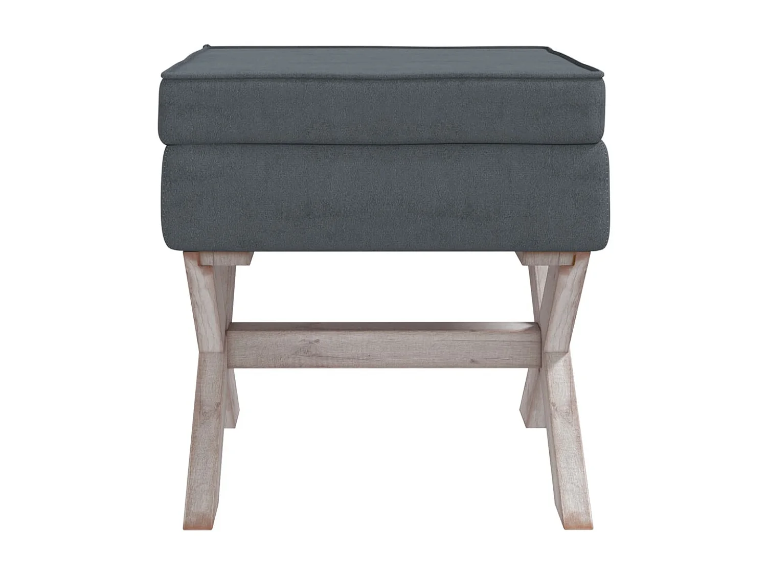 Banc de rangement Gris foncé 45x45x49 cm Velours REO71960