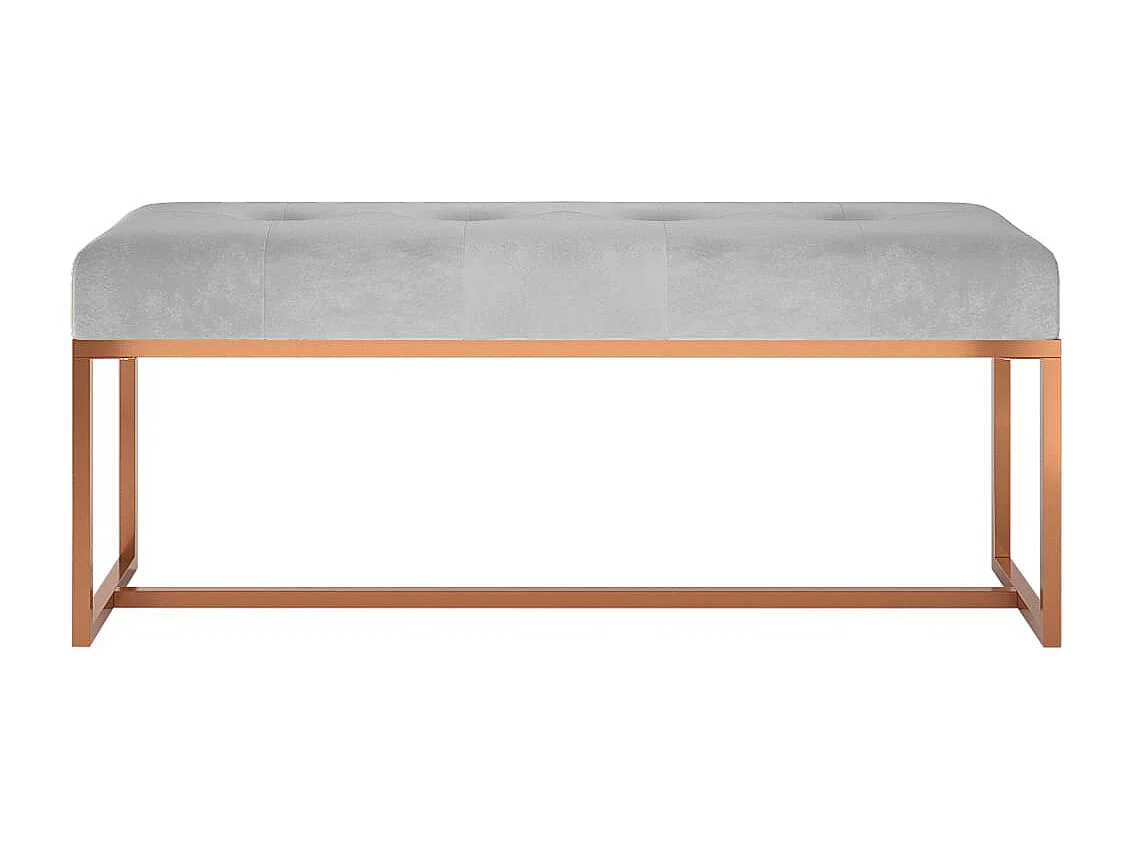 Banco de terciopelo gris 110x36x45 cm ES420718