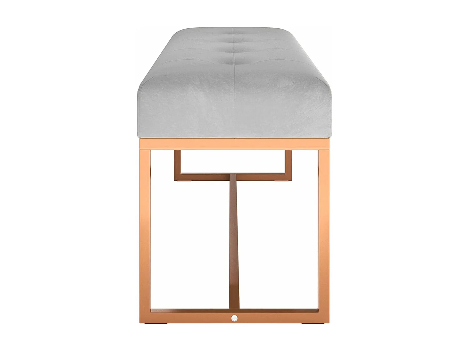 Banco de terciopelo gris 110x36x45 cm ES420718