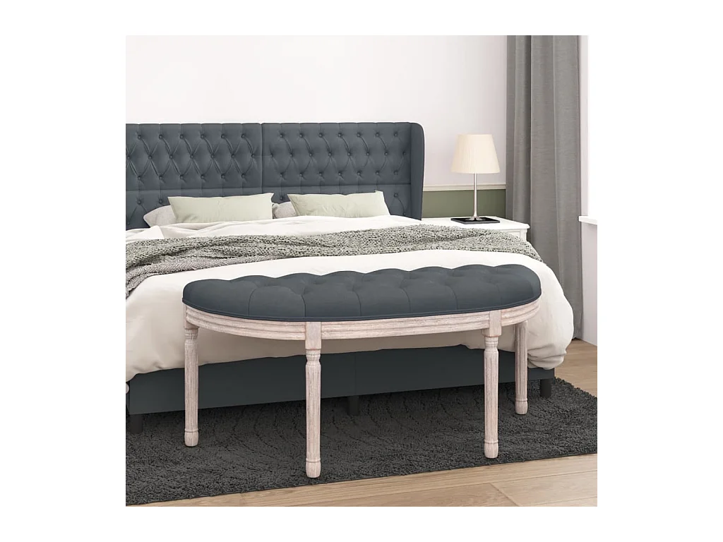 Banc Gris foncé 110,5x45x49 cm Velours REO58613