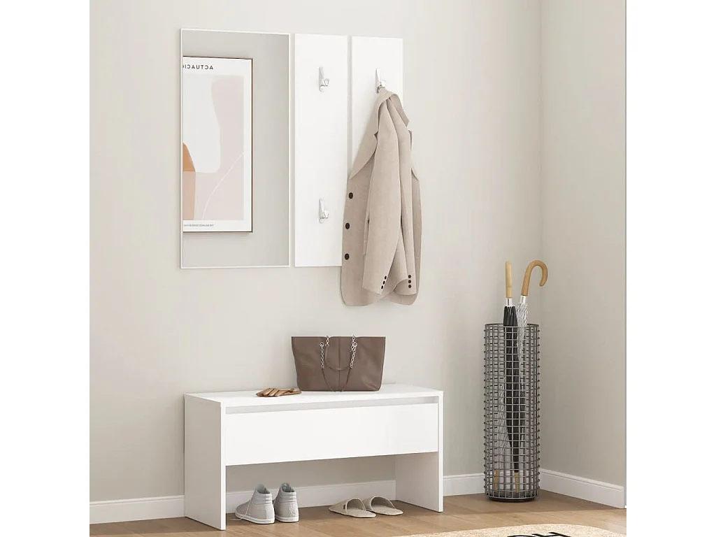 Ensemble de meubles de couloir Blanc Bois d'ingénierie REO13578