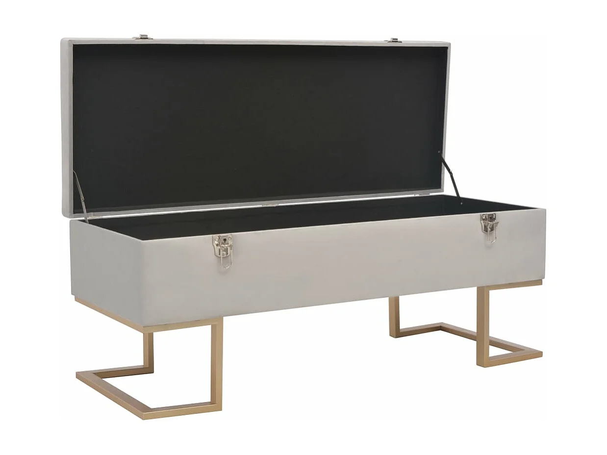 Banc avec compartiment de rangement 105 cm Gris Velours REO81328