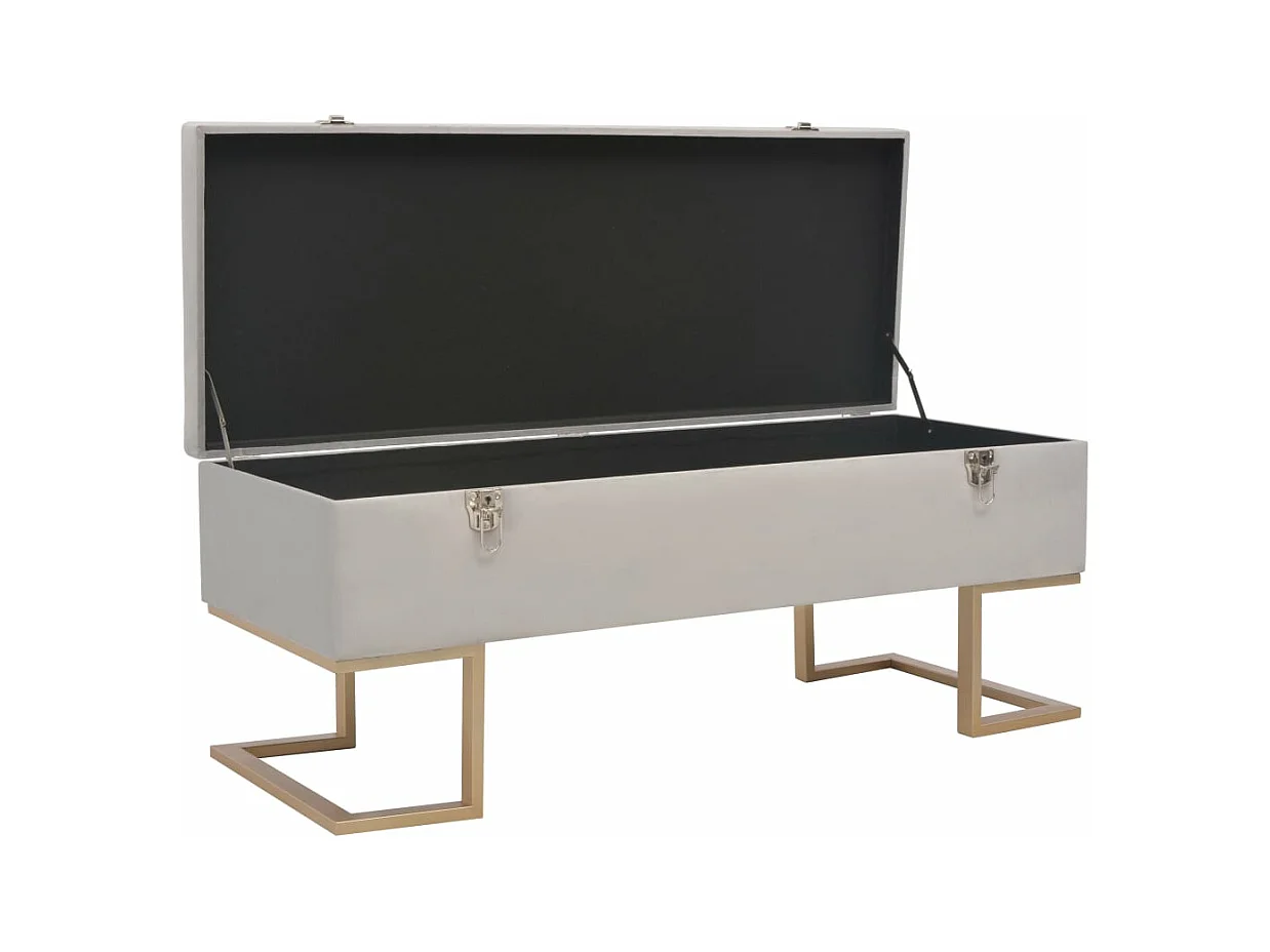 Banc avec compartiment de rangement 105 cm Gris Velours REO81328