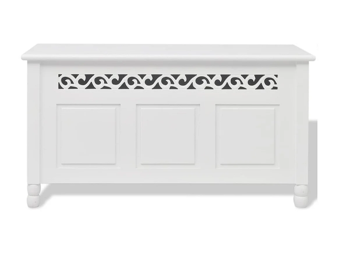 Banc de rangement en style baroque PFDM blanc REO83763