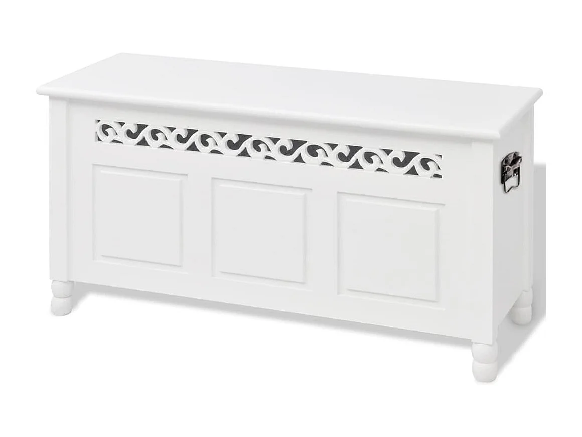 Banc de rangement en style baroque PFDM blanc REO83763