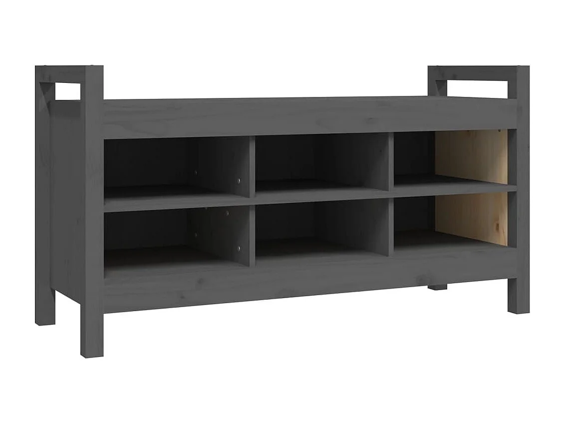 Banc d'entrée Gris 110x40x60 cm Bois de pin massif REO54356