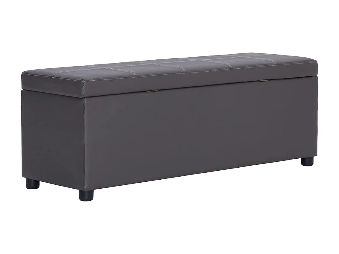 Banc avec compartiment de rangement 116 cm Gris Similicuir REO10833