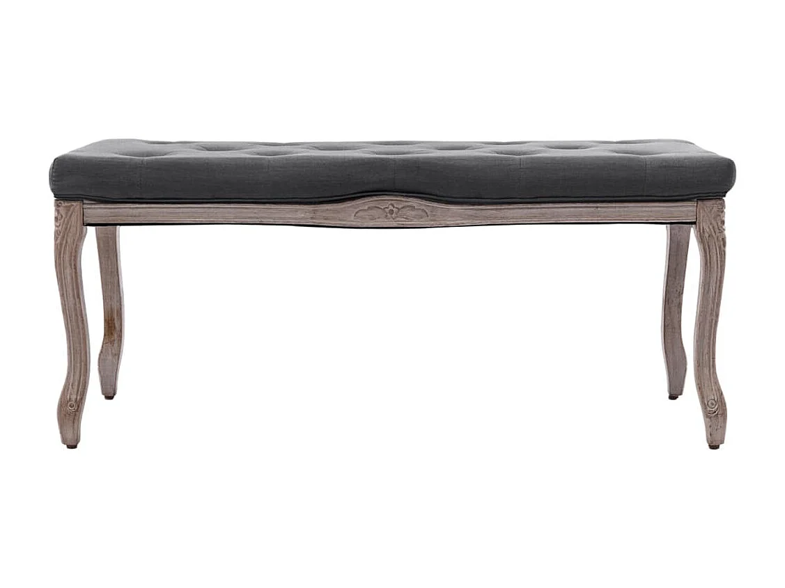 Banc Lin Bois solide 110x38x48 cm Gris foncé REO76999