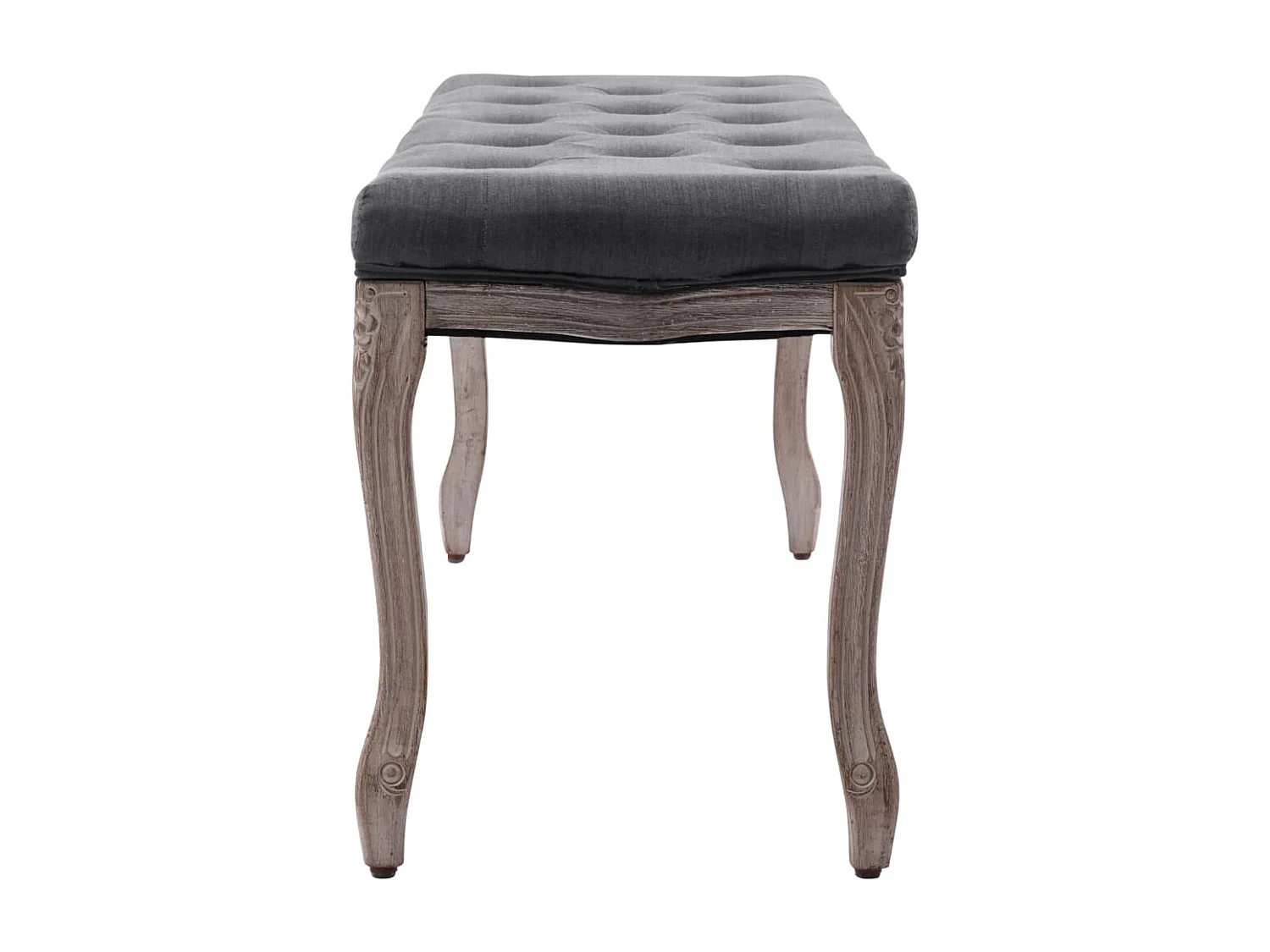 Banc Lin Bois solide 110x38x48 cm Gris foncé REO76999