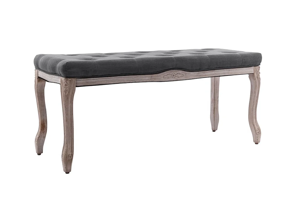 Banc Lin Bois solide 110x38x48 cm Gris foncé REO76999