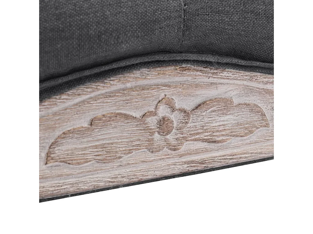 Banco em linho e madeira maciça 110x38x48 cm cinzento-escuro PT365569