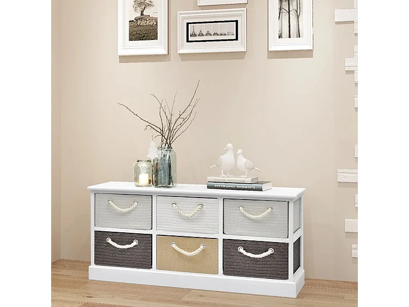 Banc de rangement 6 tiroirs Bois REO27932