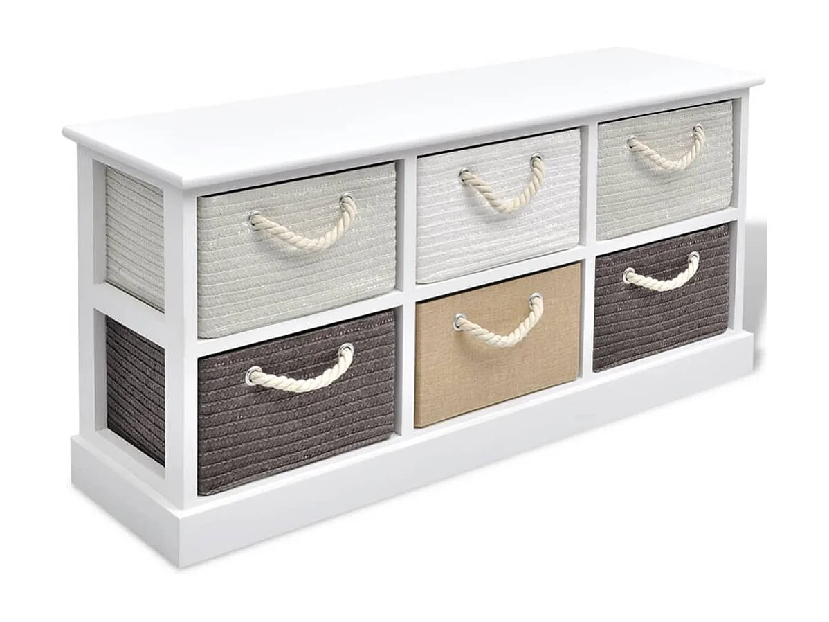 Banc de rangement 6 tiroirs Bois REO27932