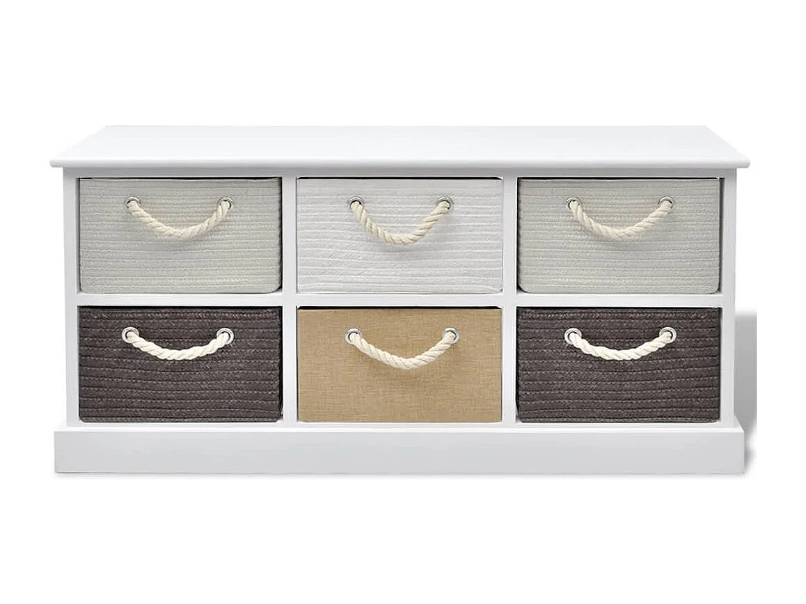 Banc de rangement 6 tiroirs Bois REO27932