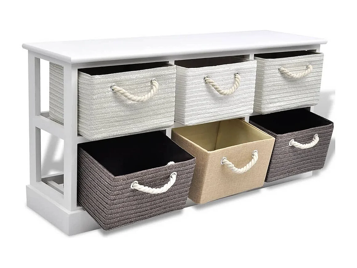 Banc de rangement 6 tiroirs Bois REO27932