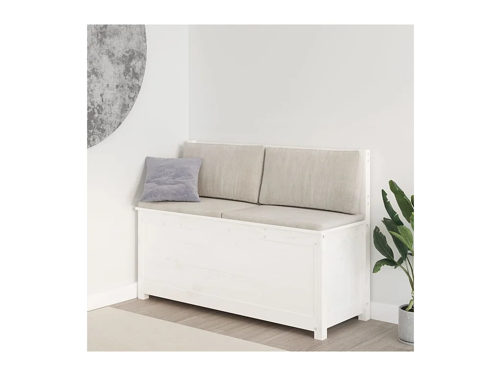 Bankje 110x41x76,5 cm massief grenenhout wit NL664717