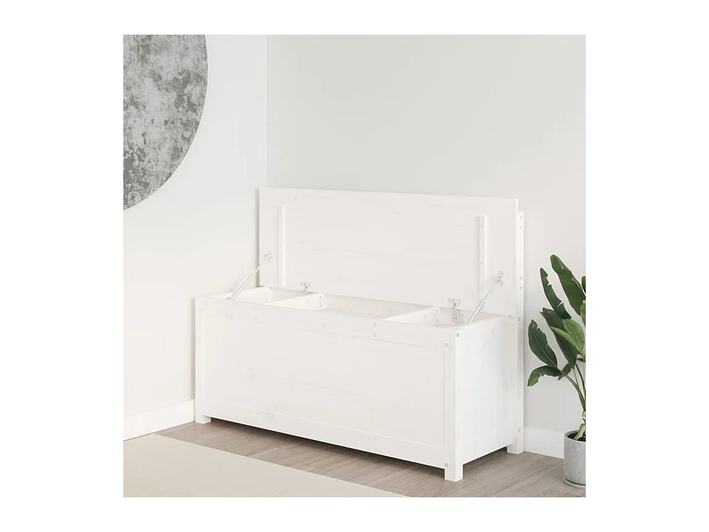 Banc Blanc 110x41x76,5 cm Bois de pin massif REO86496