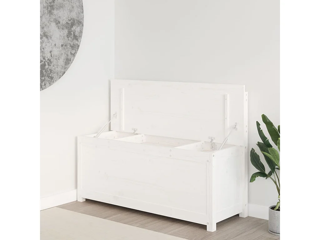 Banco de madera maciza de pino blanco 110x41x76,5 cm ES455975