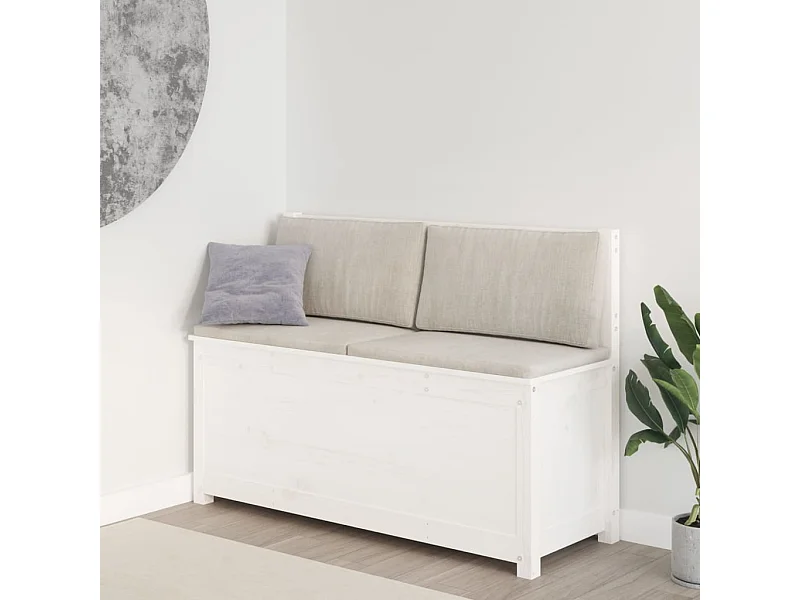 Banc Blanc 110x41x76,5 cm Bois de pin massif REO86496
