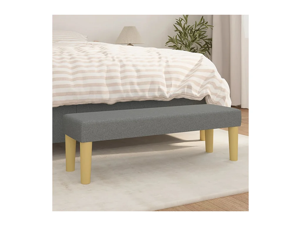 Banc Gris foncé 100x30x30 cm Tissu REO73137