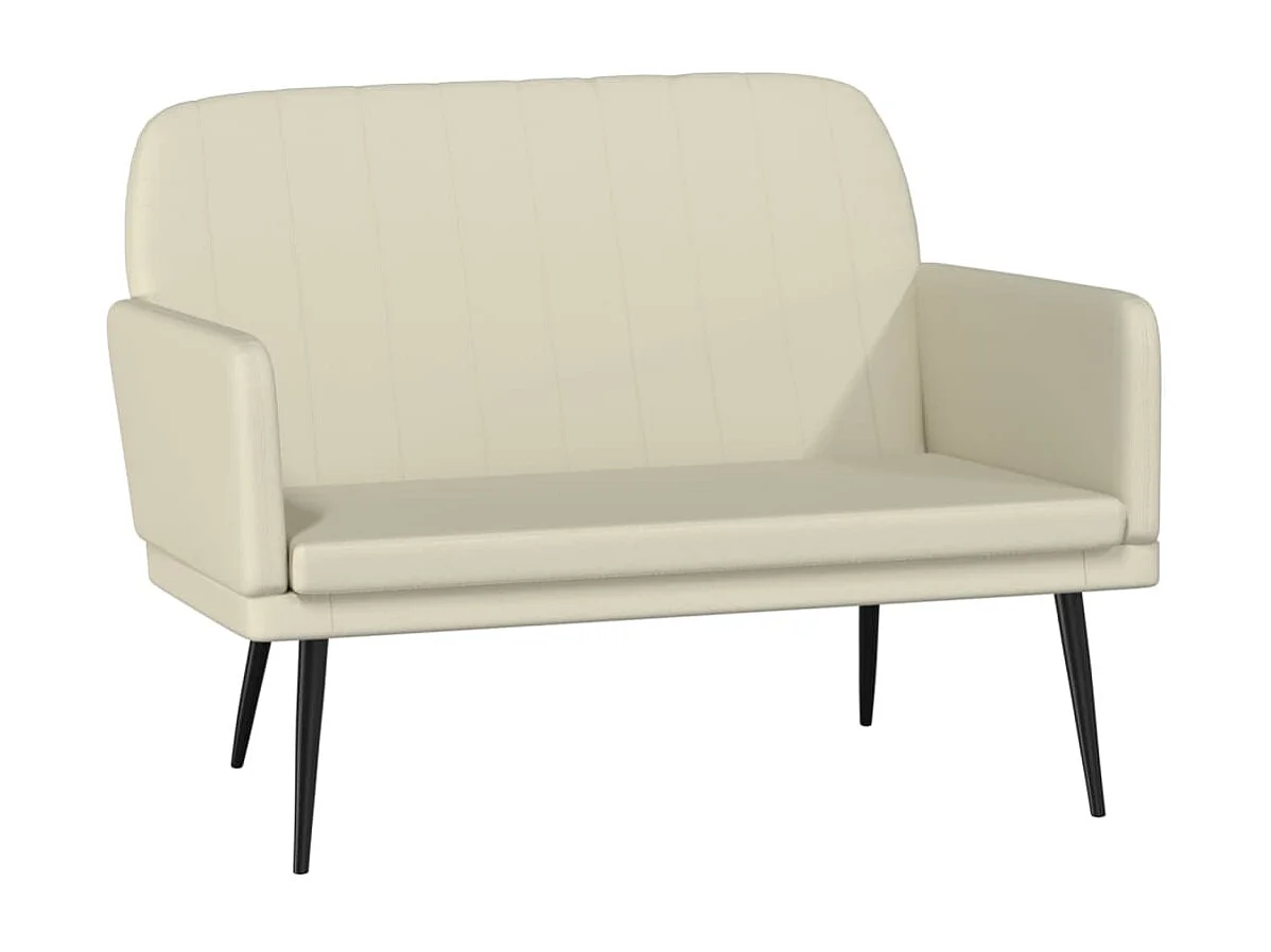 Bankje 107x80x81 cm kunstleer crèmekleurig NL210956