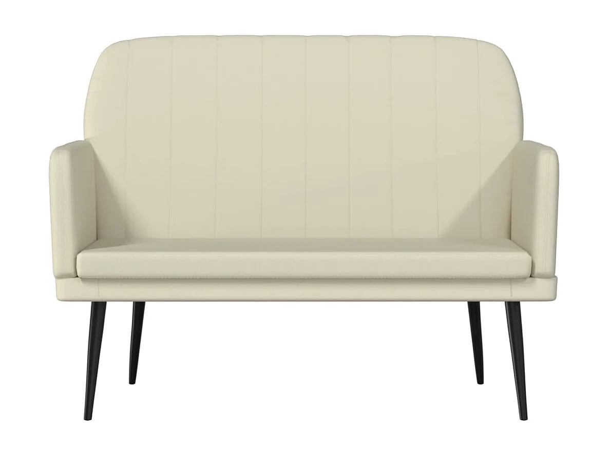 Banco 107x80x81 cm couro artificial cor creme PT634338