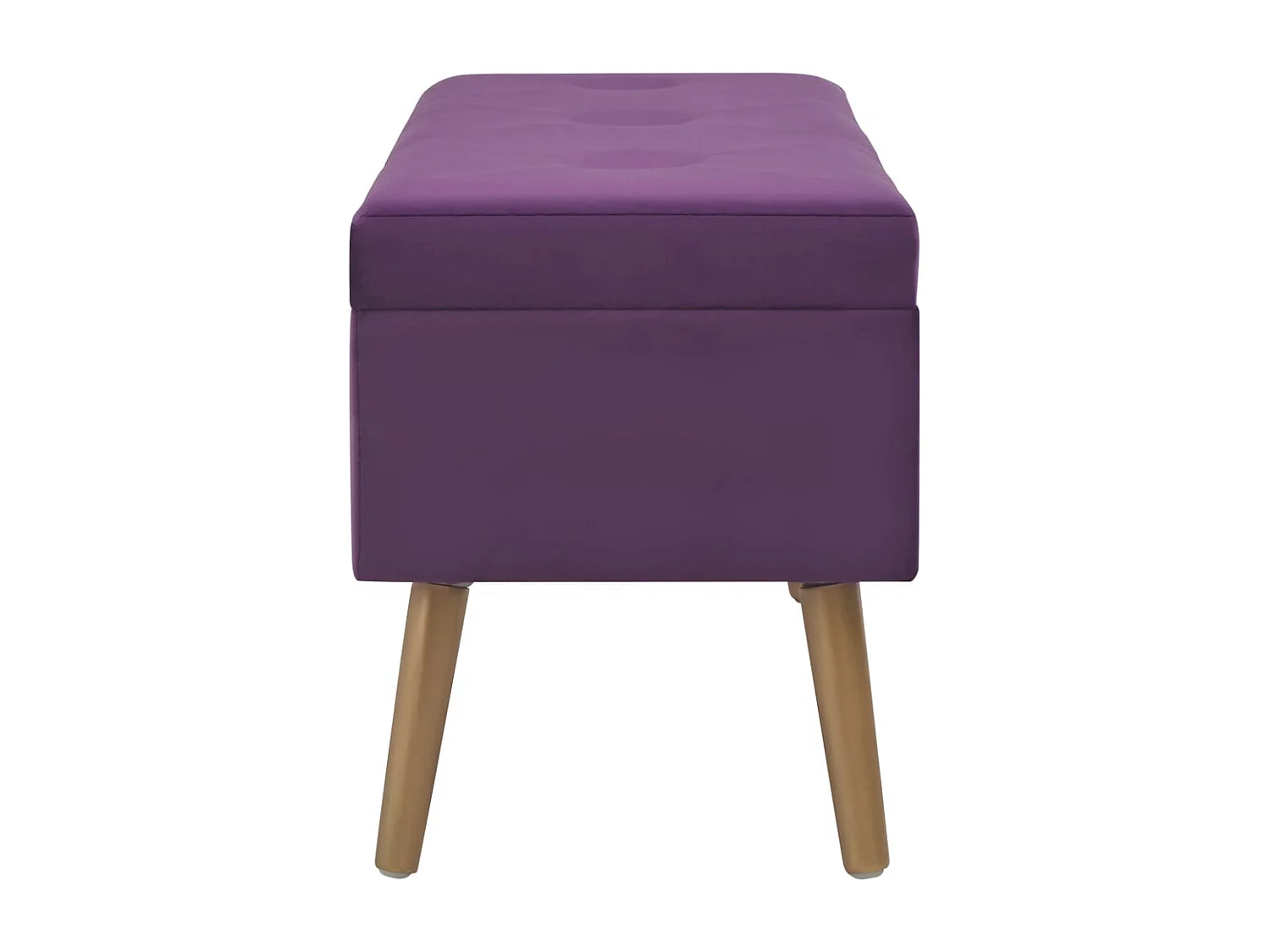 Banco com compartimento de arrumação 80 cm veludo roxo PT738482