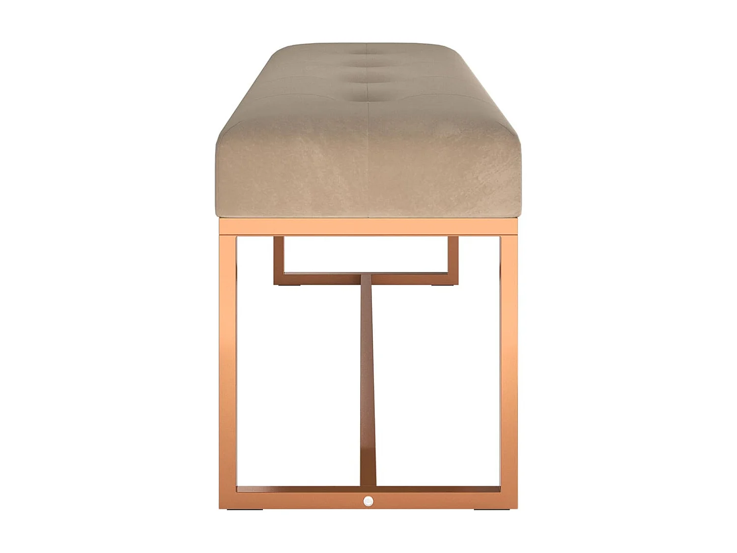 Banco de terciopelo beige 110x36x45 cm ES756075