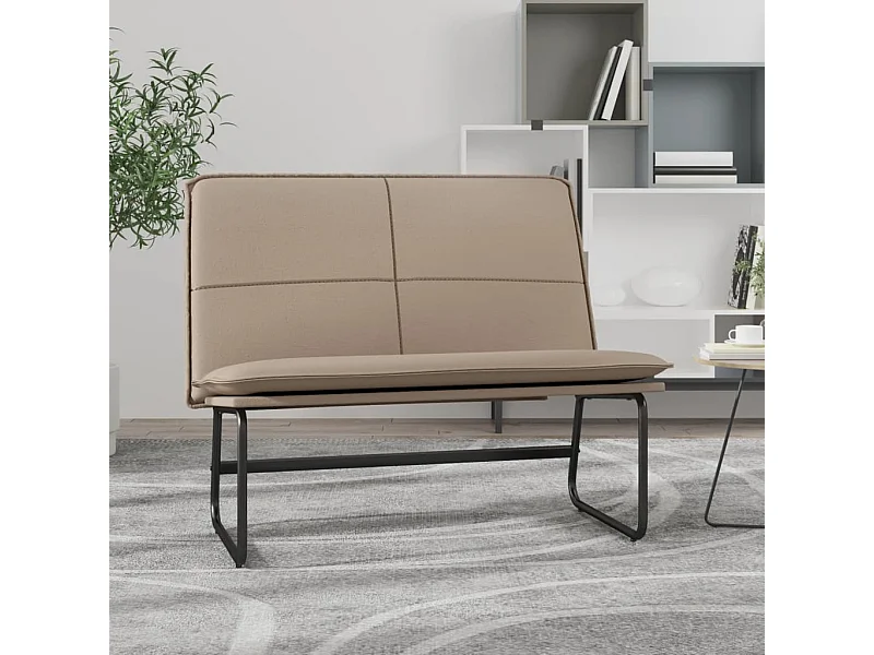 Bankje 100x75x76 cm kunstleer cappuccinokleurig NL617716