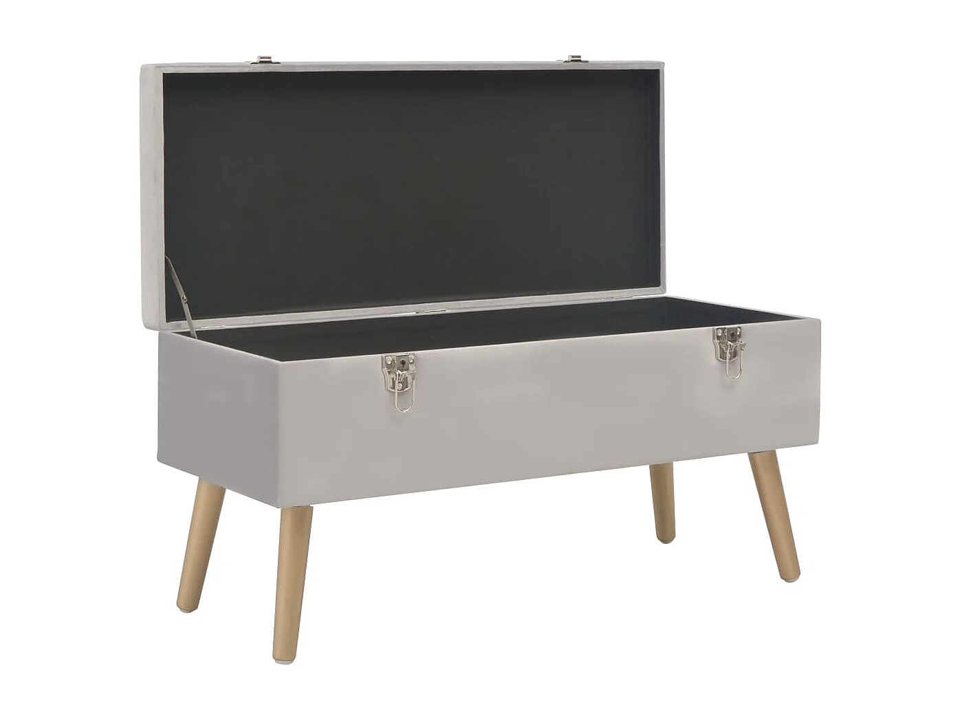 Banc avec compartiment de rangement 80 cm Gris Velours REO66956