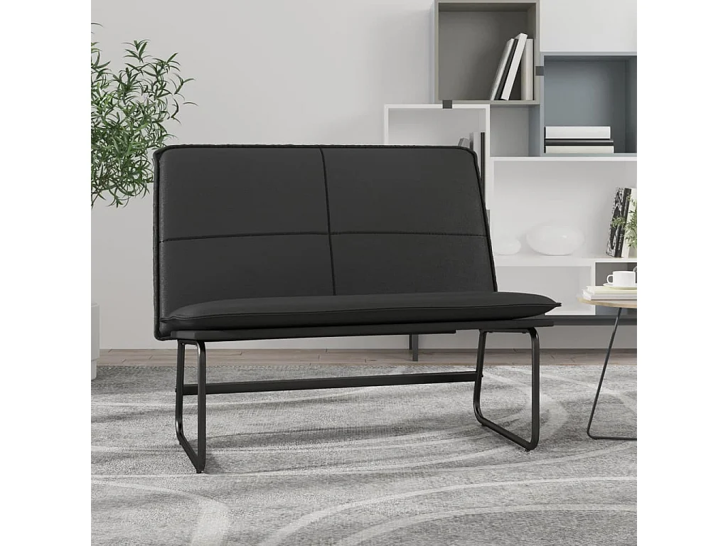 Banc Noir 100x75x76 cm Similicuir REO35811