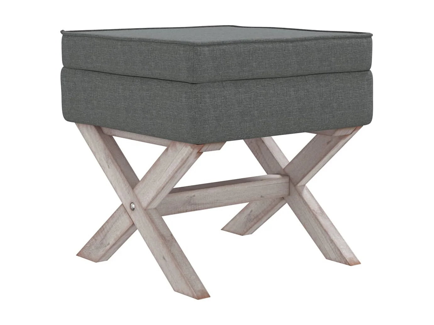 Taburete con almacenaje tela gris oscuro 45x45x49 cm ES842011