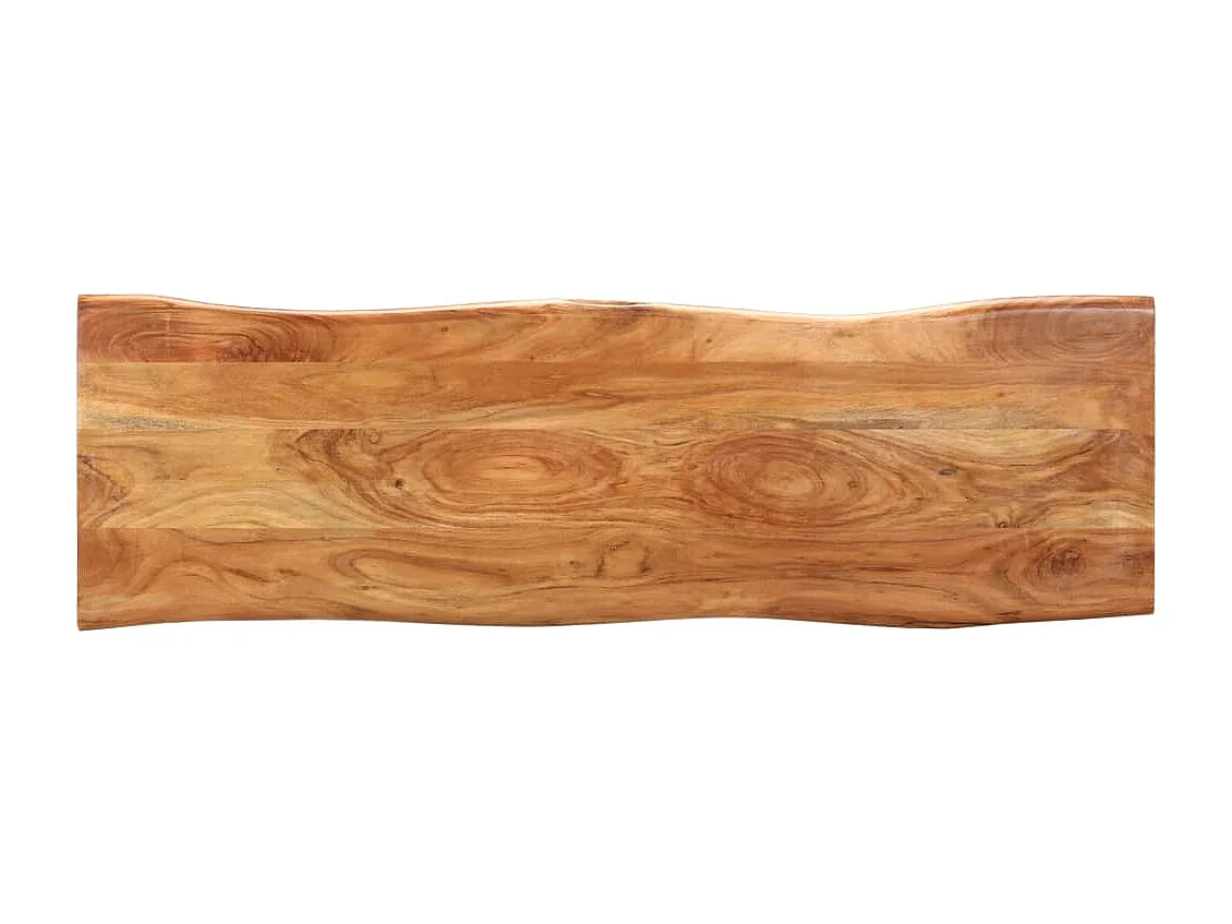 Banc au bord naturel du bois 110 cm Bois d'acacia solide et acier REO94328