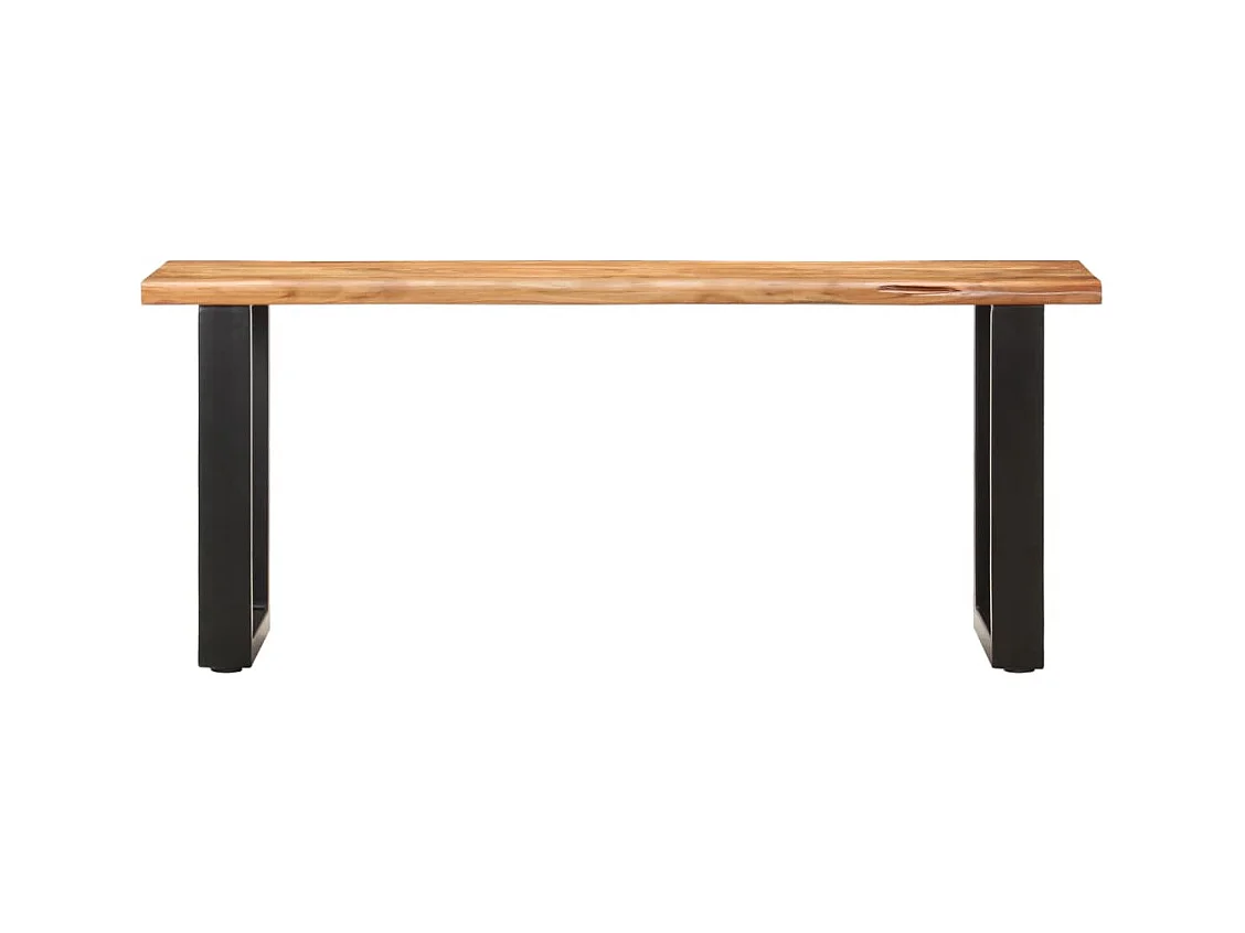 Banc au bord naturel du bois 110 cm Bois d'acacia solide et acier REO94328