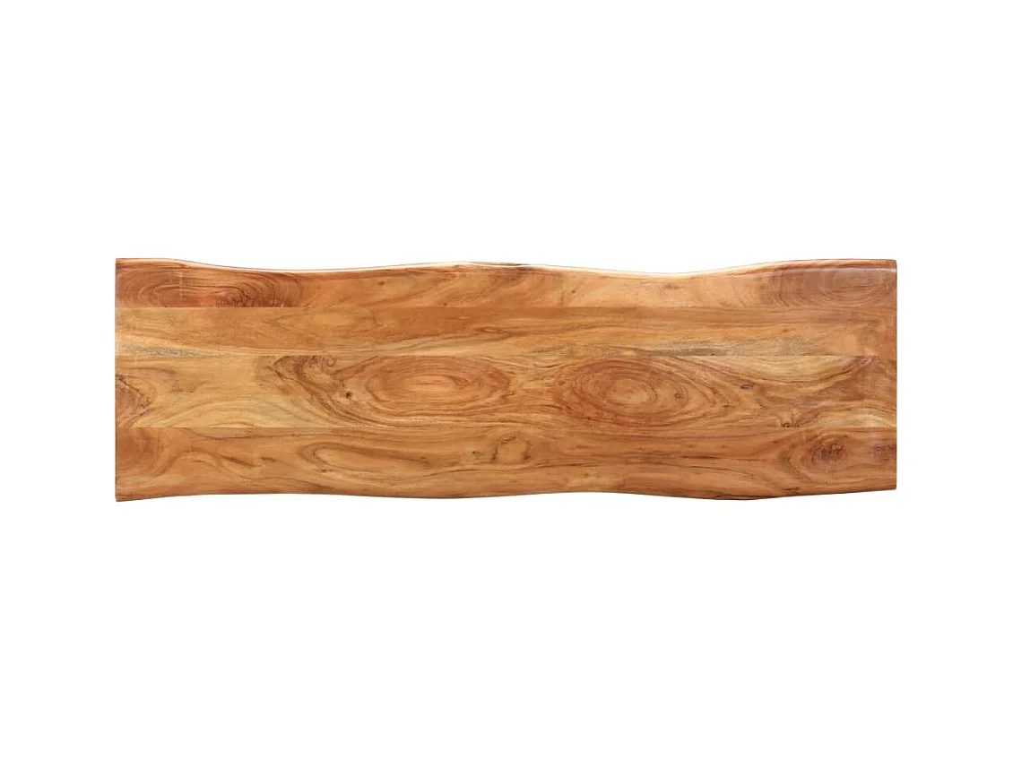 Banc au bord naturel du bois 110 cm Bois d'acacia solide et acier REO94328