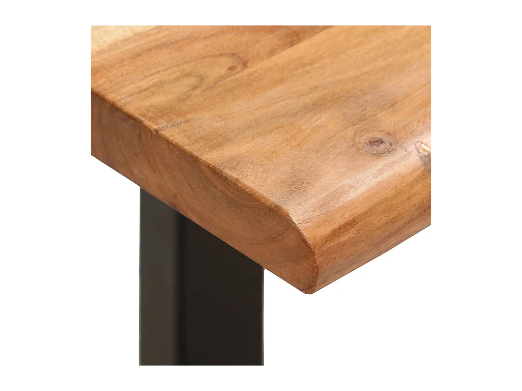 Banc au bord naturel du bois 110 cm Bois d'acacia solide et acier REO94328