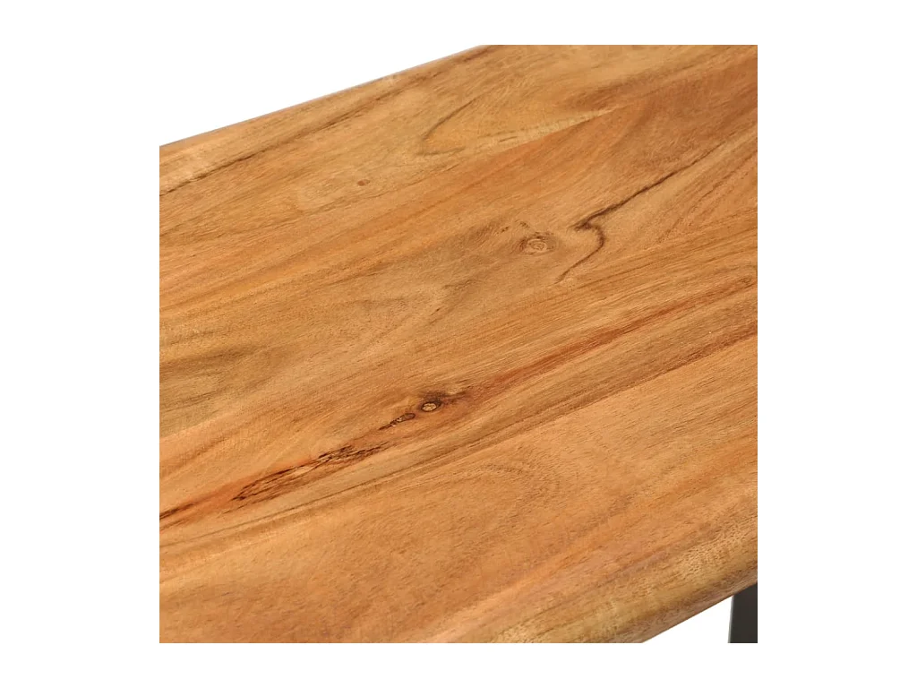 Banc au bord naturel du bois 110 cm Bois d'acacia solide et acier REO94328