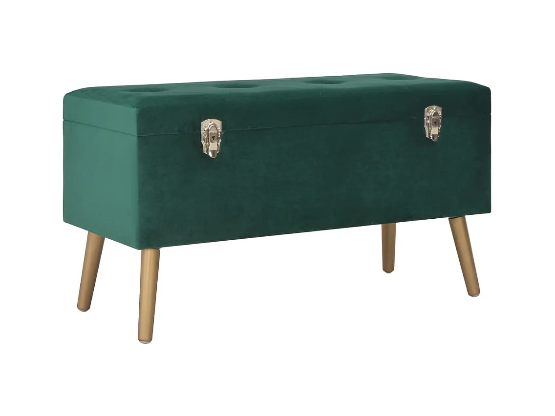 Banc avec compartiment de rangement 80 cm Vert Velours REO62078