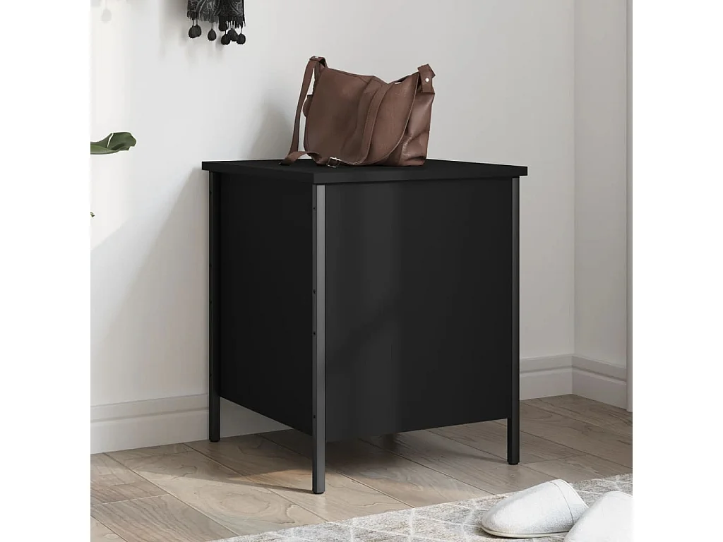Banc de rangement noir 40x42,5x50 cm bois d'ingénierie REO95580